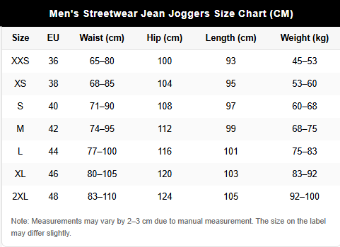 Men's Streetwear Jean Joggers