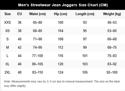 Men's Streetwear Jean Joggers