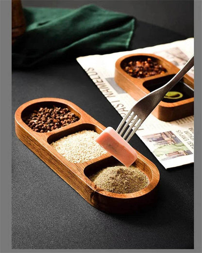 Naturuta™ Solid Wood Sauce & Snack Tray - Montero Milan