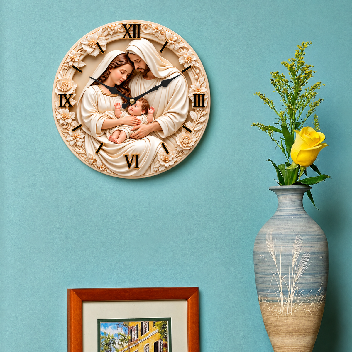 Holy Family Nativity Wall Clock