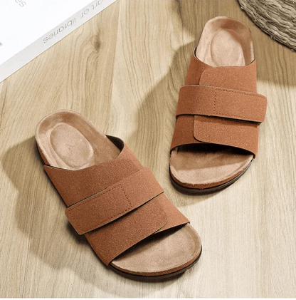 Suede Strap Slide Sandals - Montero Milan