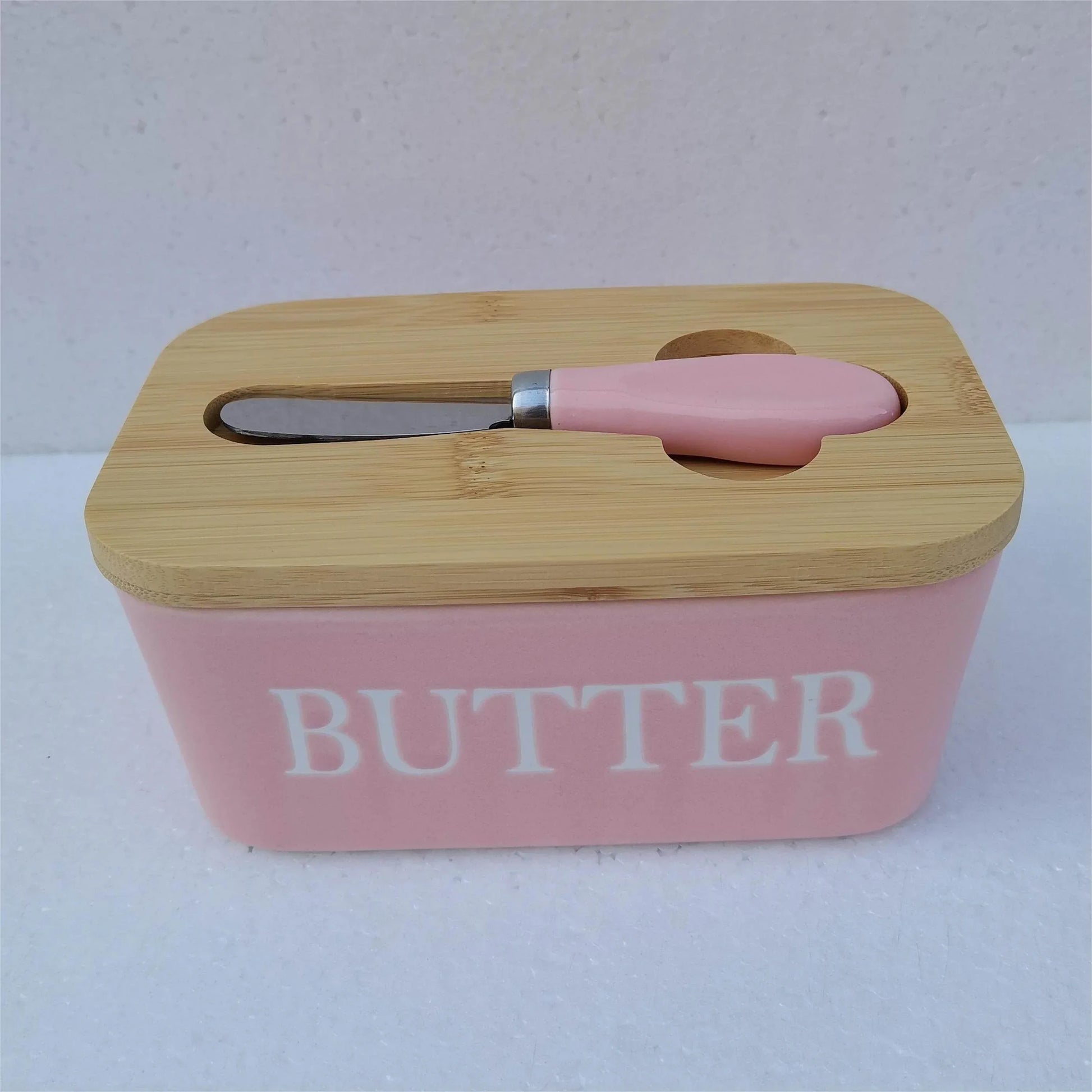 Ceramic Butter Dish with Bamboo Lid & Spreader - Montero Milan