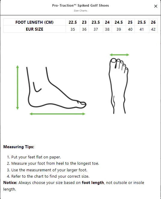 Pro-Traction™ Spiked Golf Shoes