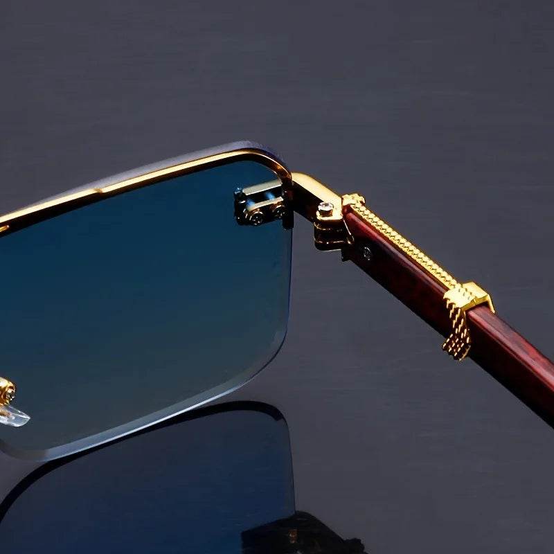 Retro Frameless Gold Temple Sunglasses - Montero Milan