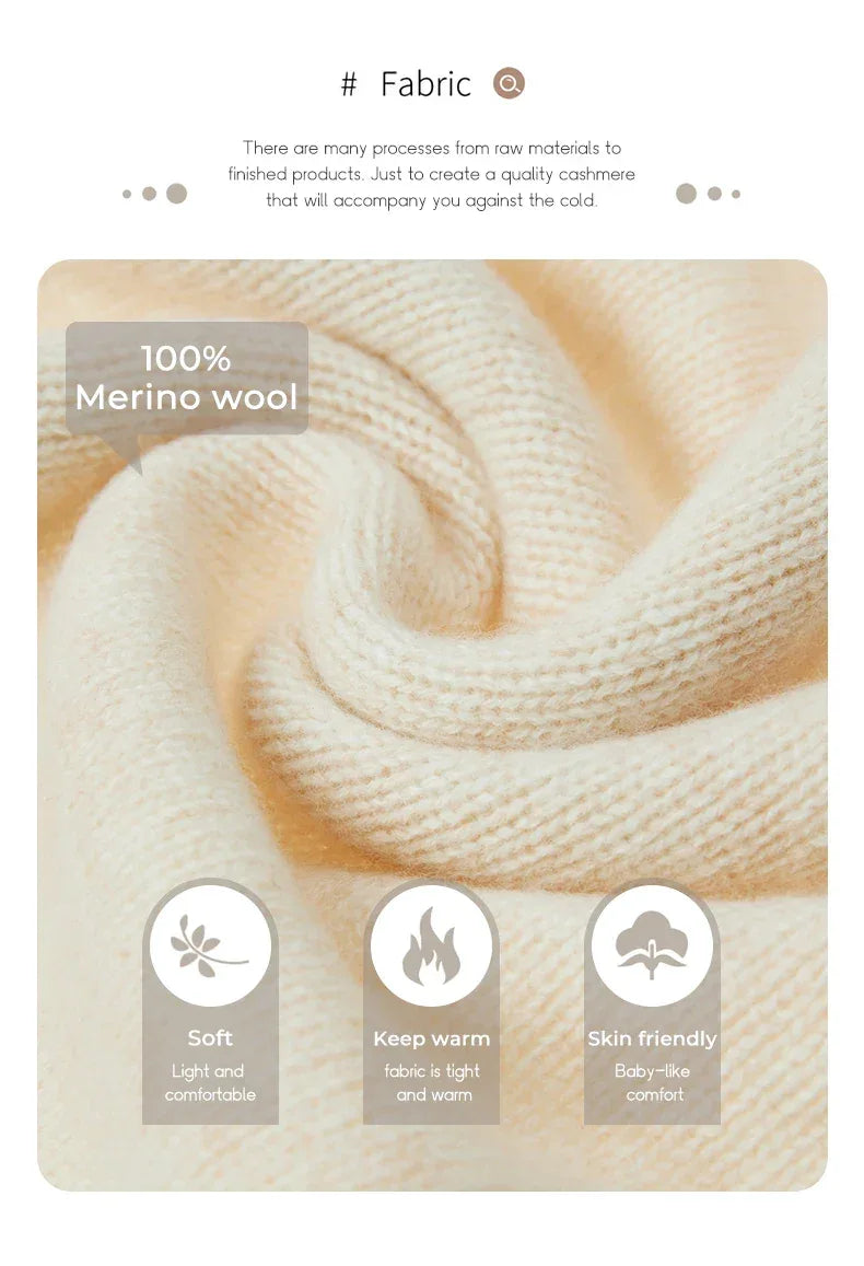 Women Cashmere Sweater 100% Merino Wool Knitted Cardigan Autumn Winter  Knitwear O-Neck Female  Solid Color Casual Fashion Top