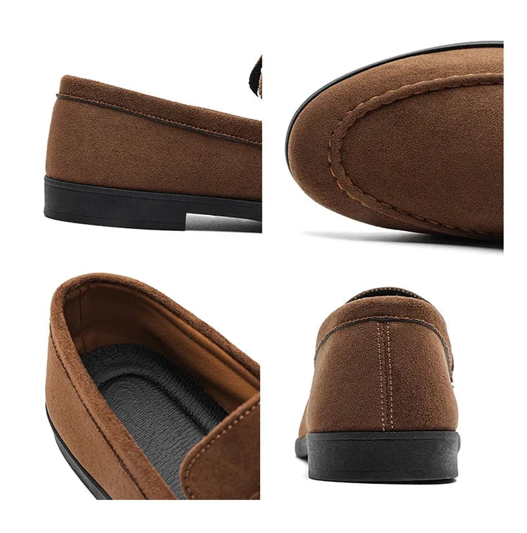 Autumn Suede Loafers Man Large Size 45 Comfort Slip-on Casual Shoes Men Flats Retro Brown Moccasins For Men zapatos de hombre