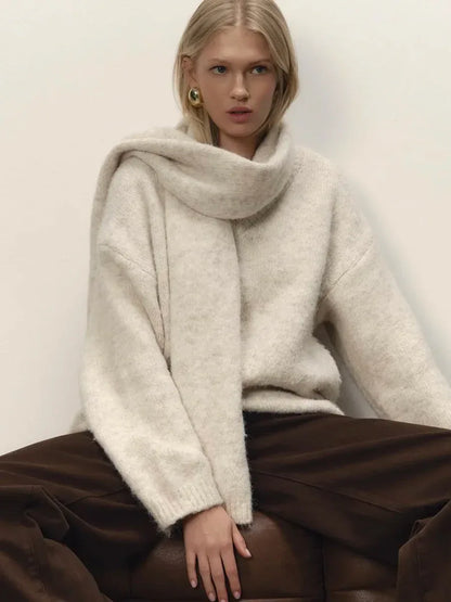 Hirsionsan 2025 New Soft Loose V Or O Neck Knitted Sweaters Women Winter Solid Female Pullovers Warm Basic Knitwear Jumper