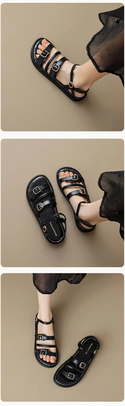Vesta Leather Sandals - Montero Milan