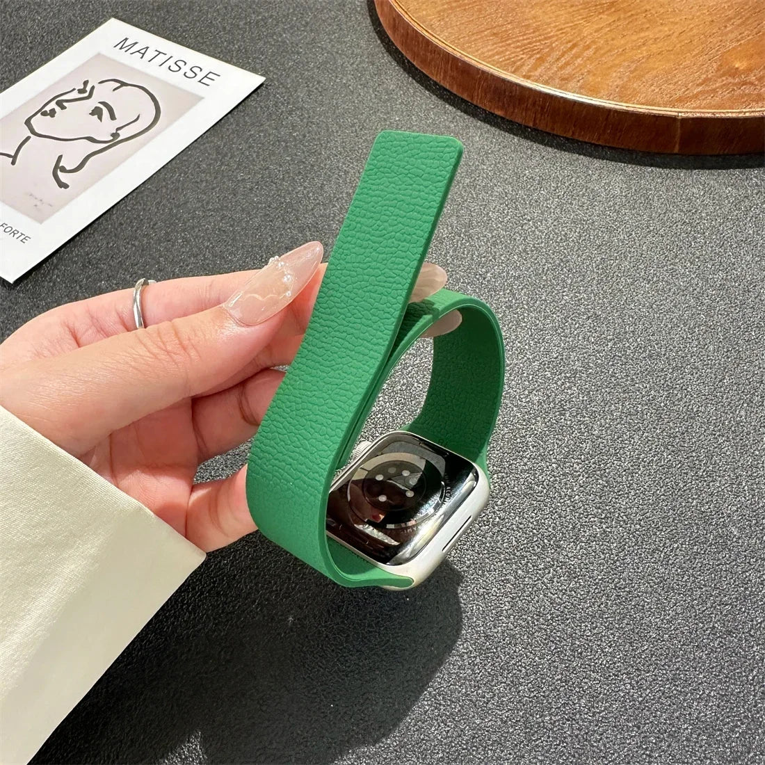 Magnetic Leather Apple Watch Band