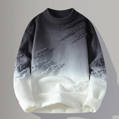 Men’s Distressed Gradient Sweater