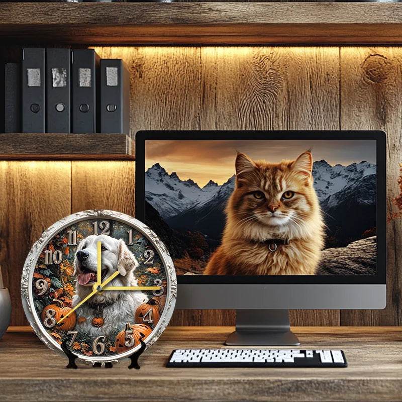 White Retriever Silent Wall Clock - Montero Milan