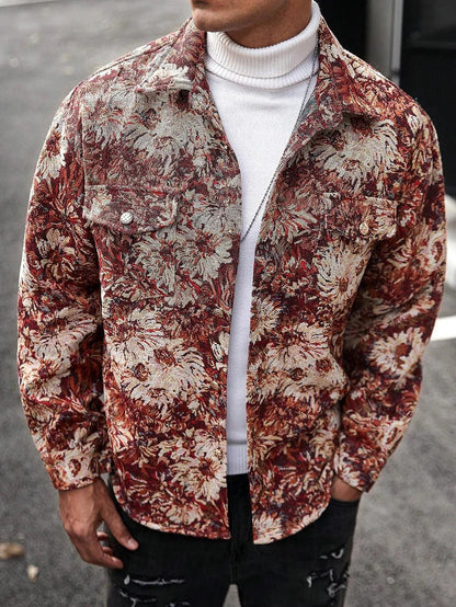 Practical fashion casual floral print men's jacket Loose and comfortable fabrics show the charm of daily travel men's jacket