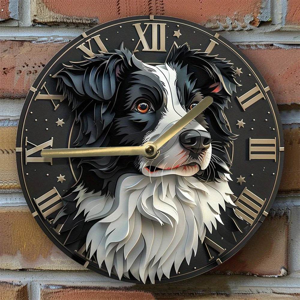 Border Collie Silent Wall Clock - Montero Milan