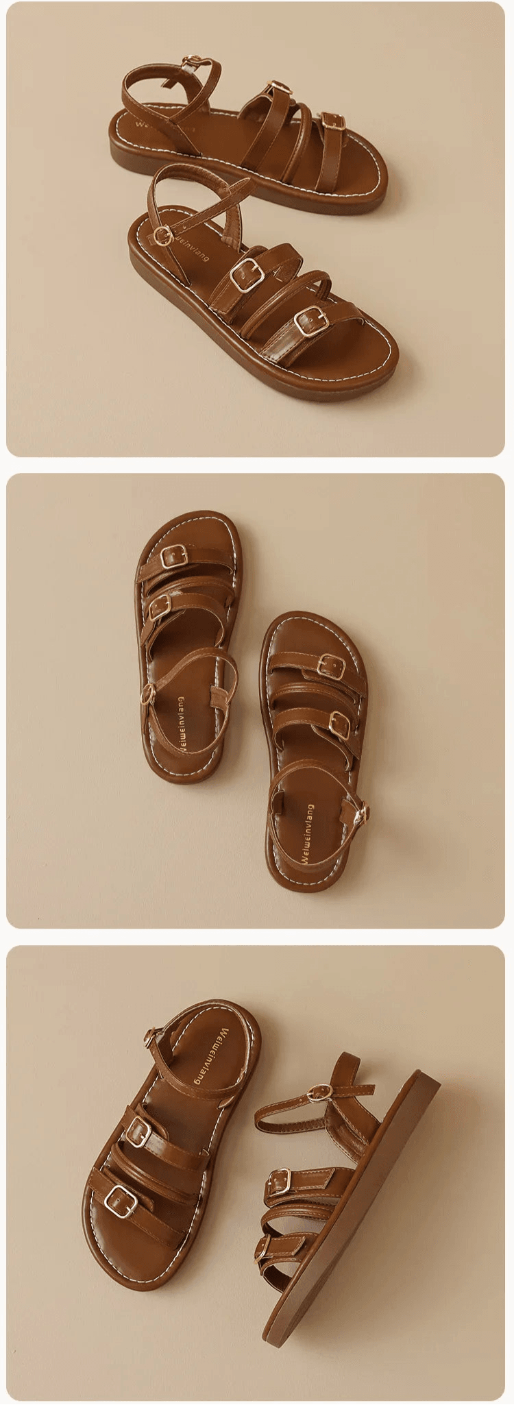 Vesta Leather Sandals - Montero Milan