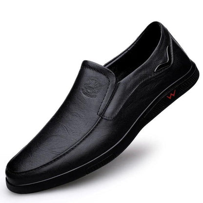 CLOHOO Men's Business Casual Shoes Handmade Layered Cowhide Rubber Bottom Leather Footwear for Office And Leisure
