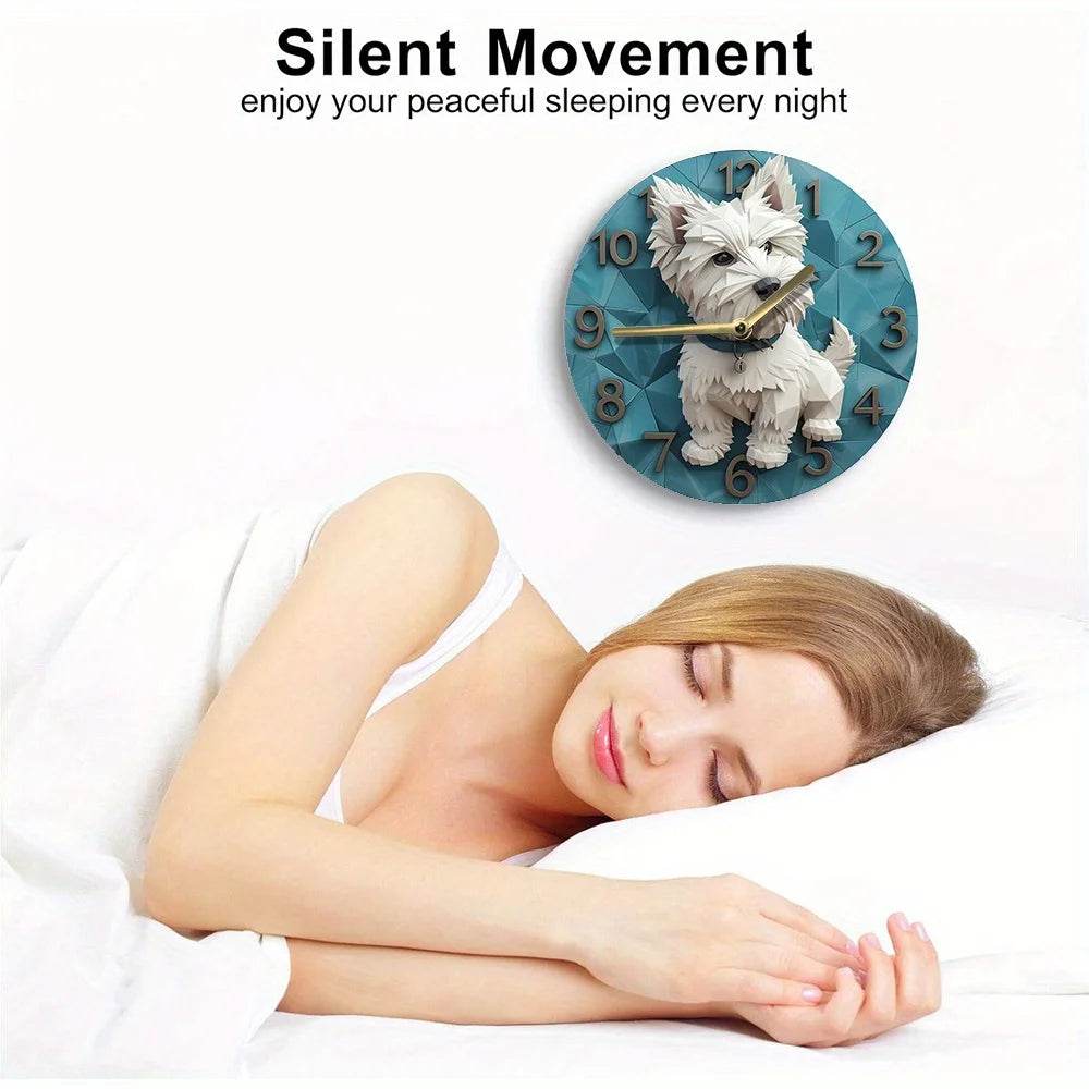 West Highland White Terrier Silent Wall Clock - Montero Milan