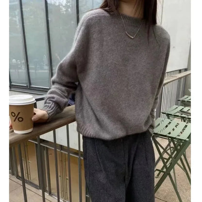 High-grade turtleneck 100 pure cashmere sweater women's autumn and winter thick sweater loose wool knit