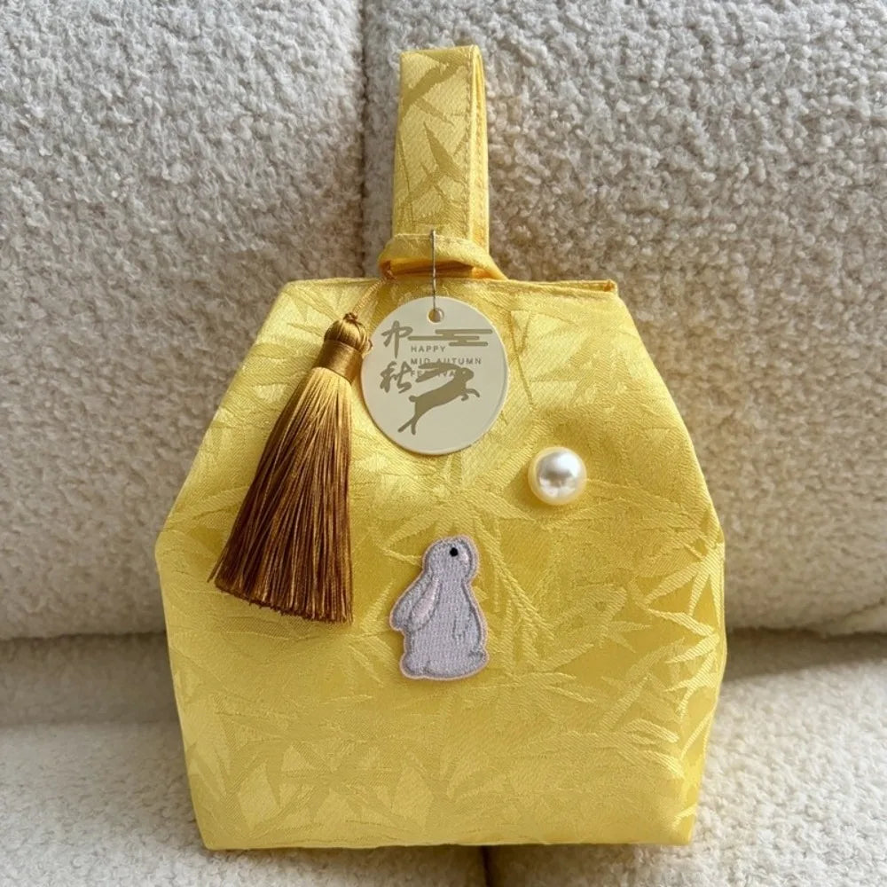 3Colors Tassel Wrist Bag Chinese Style Tassel Pendant Embroidery Hanfu Handbag Cheongsam Accessories Imitation Silk Gift Pouch
