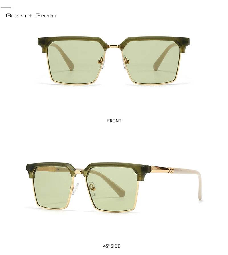 SHAUNA Square Women Fashion Sunglasses Gradient Men Vintage Green Sun Glasses Shades UV400 - Montero Milan