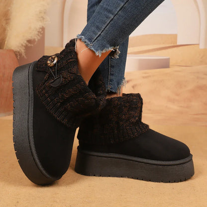 New boots women's 2025 non-slip warm thickened snow velvet short boots winter short cotton shoes