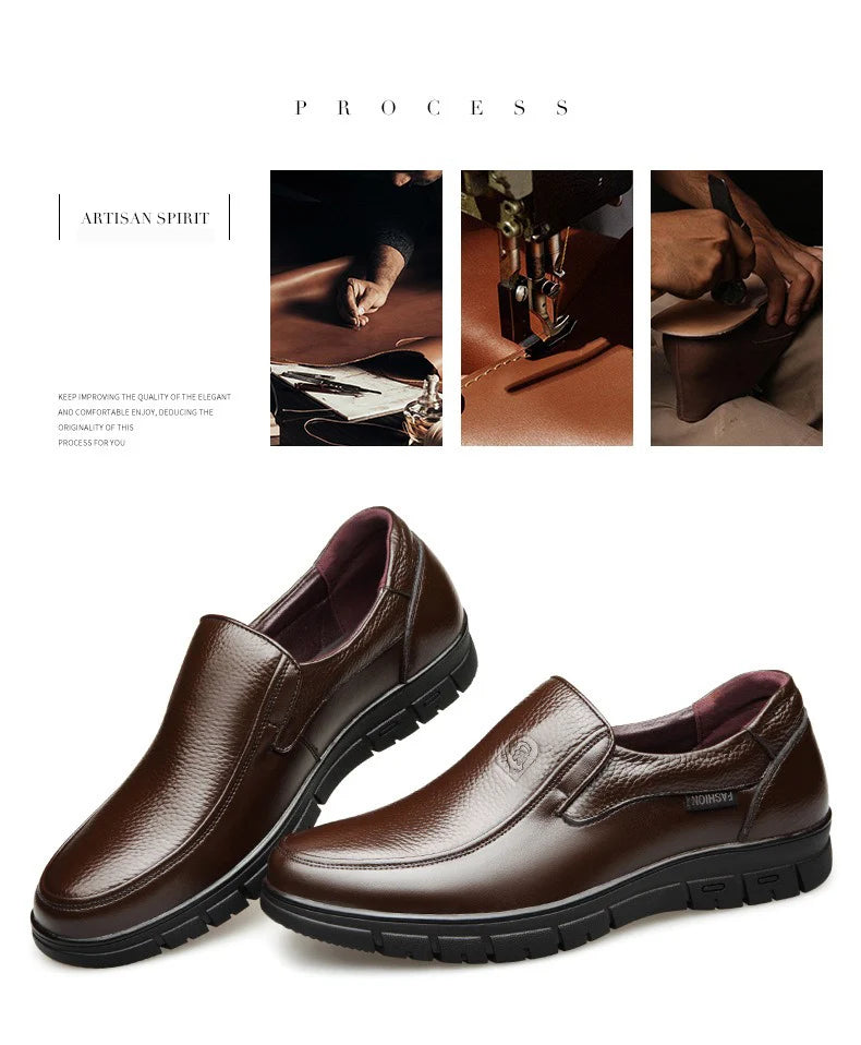 Genuine Leather Casual Shoes For Men Flat Platform Walking Shoes Outdoor Footwear Loafers Breathable Sneakers Handmade Shoes - Montero Milan