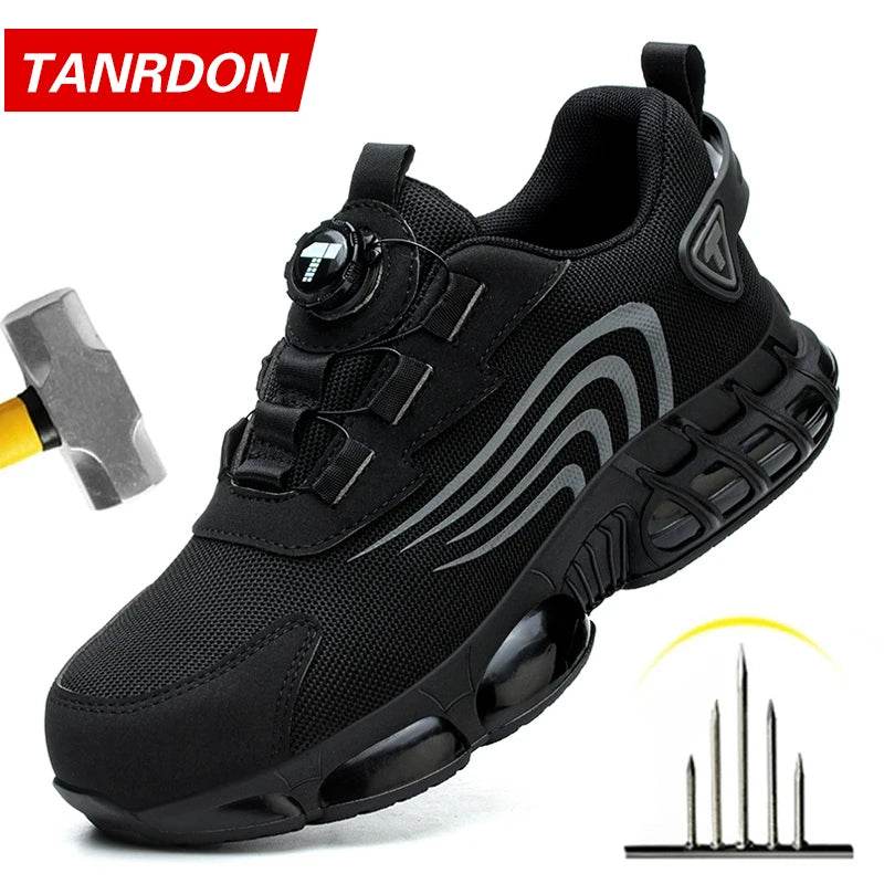 Rotary button new safety shoes for men, anti-impact and anti-piercing work shoes, fashionable men's sports shoes, and safety pro - Montero Milan