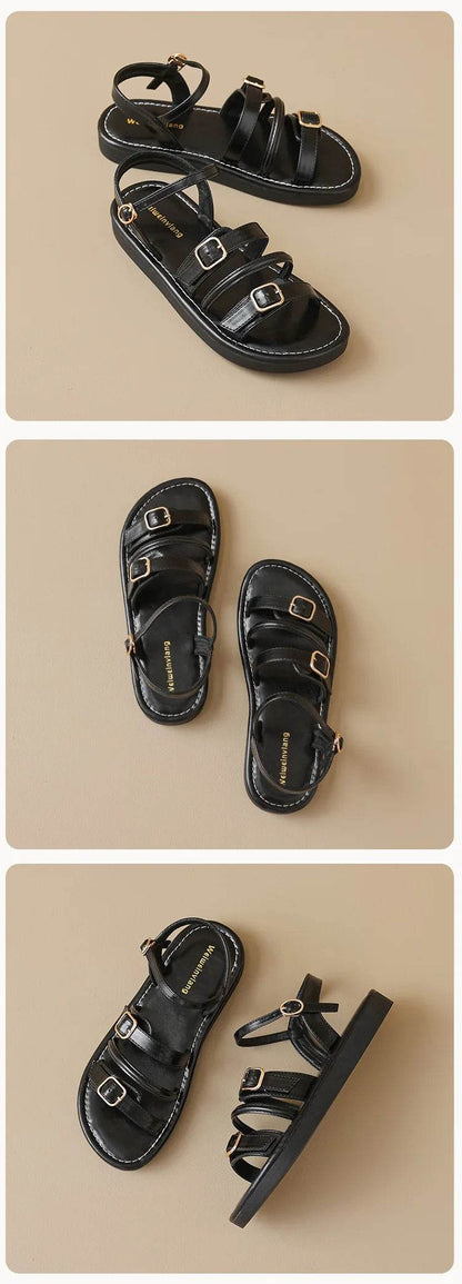 Vesta Leather Sandals - Montero Milan