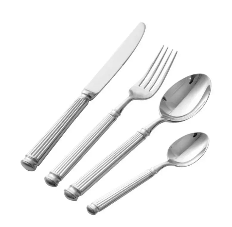 4pcs Bright 18/10 Stainless Steel Luxury Cutlery Set Dinnerware Tableware Knife Spoon Fork Flatware Dishwasher Safe Utensils