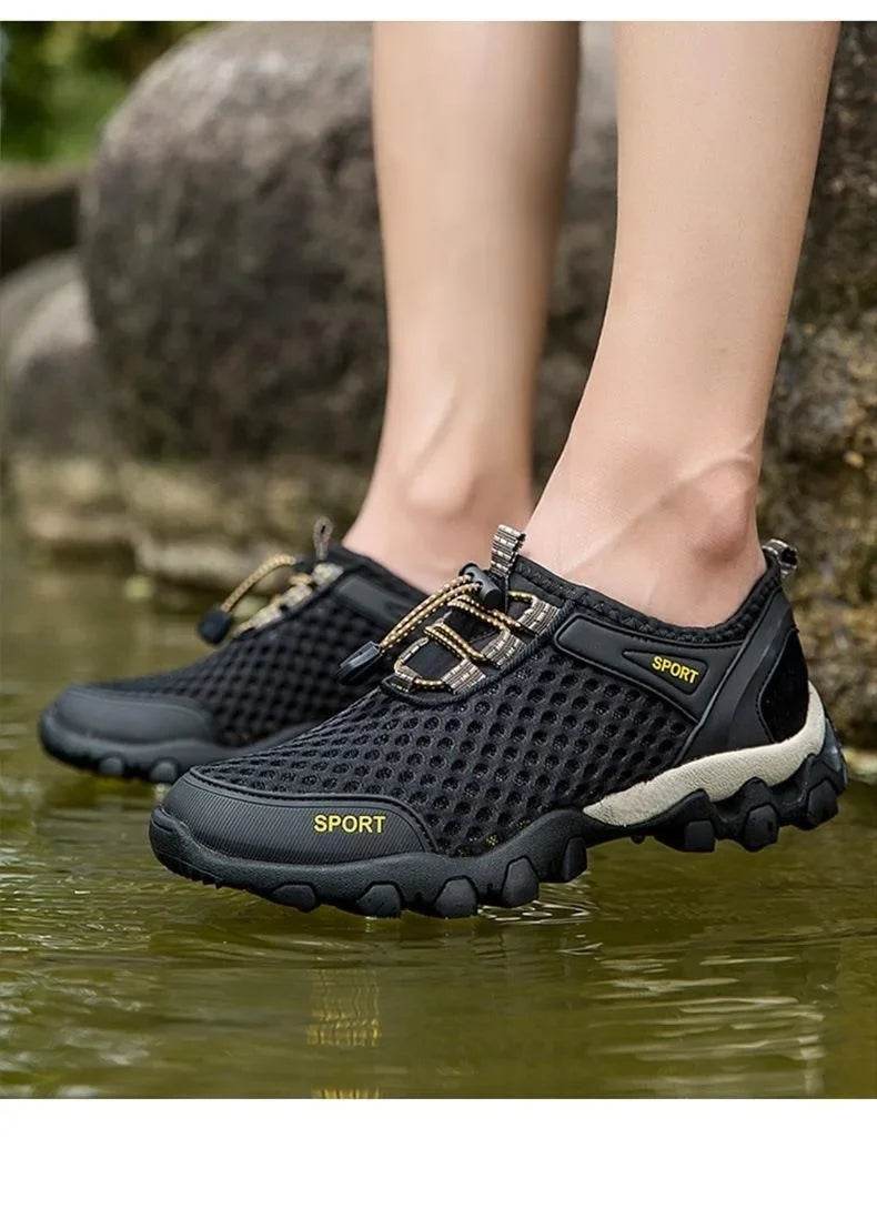 Summer Men's Mesh Sports Shoes Fashion Mountaineering Breathable Lightweight Anti Slip Shoes Outdoor Travel Running Casual Shoes - Montero Milan