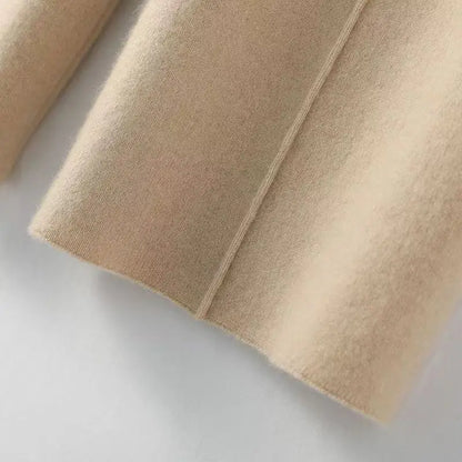 Women Merino Wool Knitted Wide Leg Pants Autumn Winter Basic Soft Warm Cashmere Knit Trousers Casual Simple Style Korean