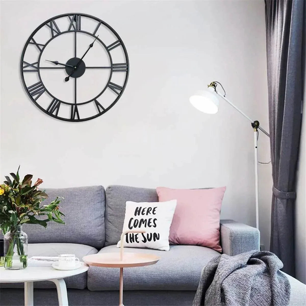 Classic Roman Numeral Metal Wall Clock - Montero Milan