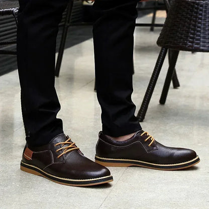 Men Oxfords Genuine Leather Dress Shoes Brogue Lace Up Italian Mens Casual Shoes Luxury Brand Moccasins Loafers Plus Size 38-48