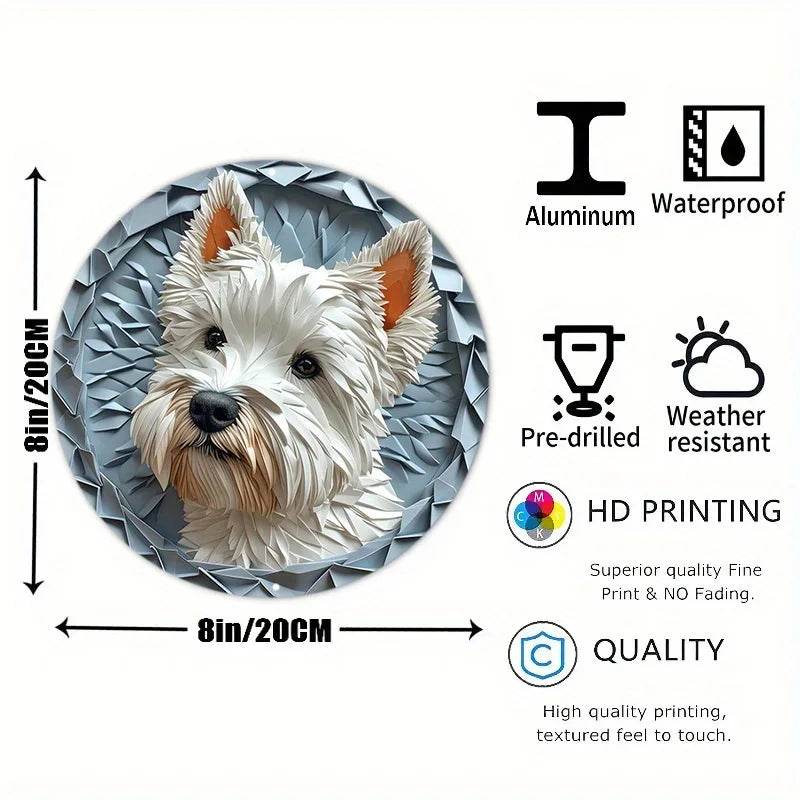 West Highland White Terrier Dog Flat 3D Ornament - Montero Milan
