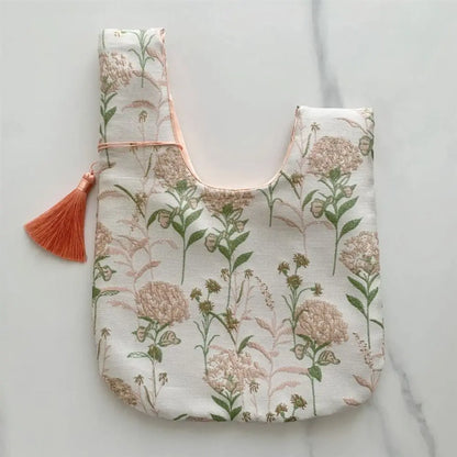 3Colors Tassel Wrist Bag Chinese Style Tassel Pendant Embroidery Hanfu Handbag Cheongsam Accessories Imitation Silk Gift Pouch