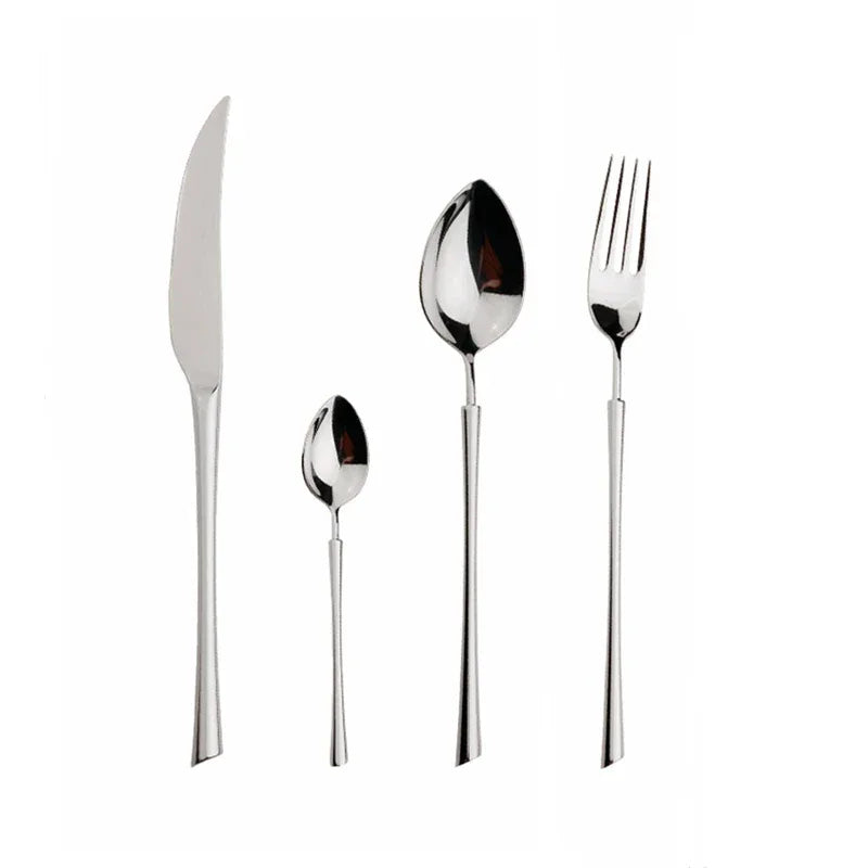 Shiny Gold 18/10 Stainless Steel Flatware Set 304 Dinner Knife Fork Cutlery Set Service For 1 Drop Shipping