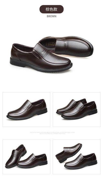 Leather Men Formal Shoes Luxury Brand 2025 Men's Loafers Dress Moccasins Breathable Slip on Black Driving Shoes Plus Size 38-46 - Montero Milan