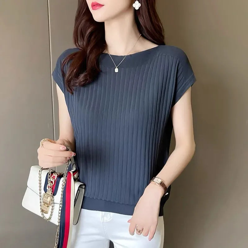 Blusas Mujer De Moda 2025Verano Short Sleeve Knitted Tops Sweater Women Pullovers Sweaters For Women Woman Sweaters Blusa