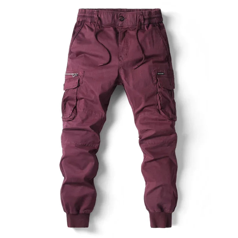2025 New Spring Men's Cotton Cargo Pants Clothing Autumn Casual Fashion Elastic Waist Quality Pantalones Tipo Cargo Pants Men