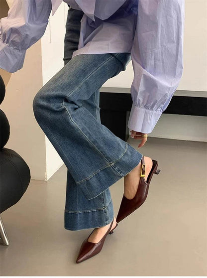 Summer Pointed Toe Women Sandals Fashion Singbacks Mules Shoes Ladies Elegant Low Heel Stripper Party Sandalias - Montero Milan