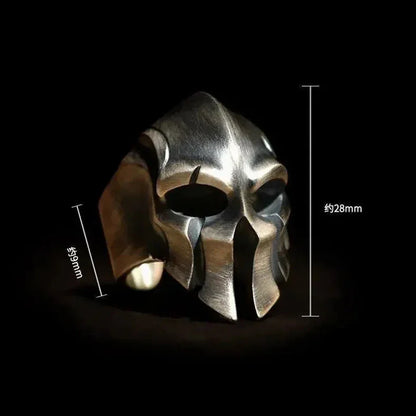 Original Silver Spartan helmet without inlay exaggerated domineering retro mens rings New in opening adjustable ring Jewelry
