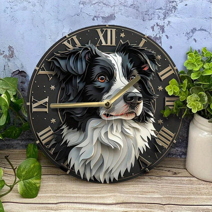 Border Collie Silent Wall Clock - Montero Milan