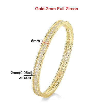 2mm Full Moissanite Bracelets with GRA Certified 100% 925 Sterling Silver Plated 18K Gold Luxury Fine Jewelry Bangle For Women