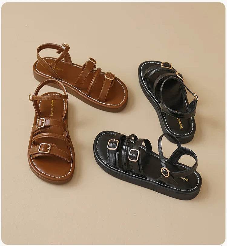 Vesta Leather Sandals - Montero Milan