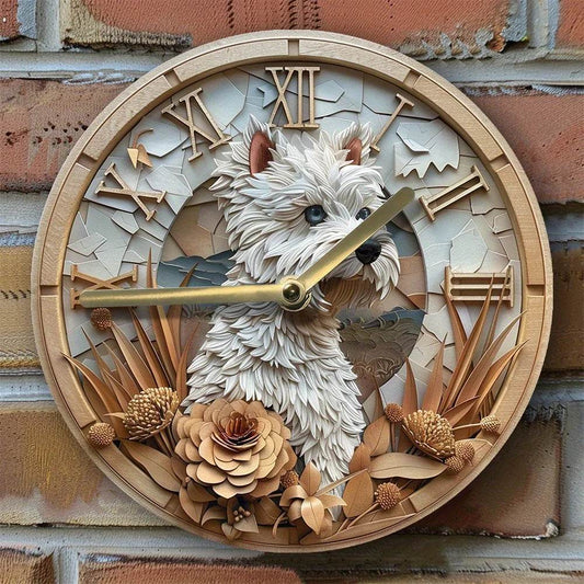 West Highland White Terrier Silent Wall Clock - Montero Milan