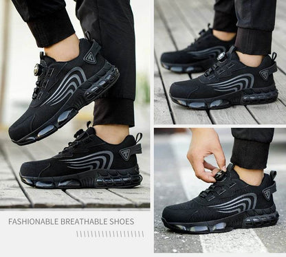 Rotary button new safety shoes for men, anti-impact and anti-piercing work shoes, fashionable men's sports shoes, and safety pro - Montero Milan