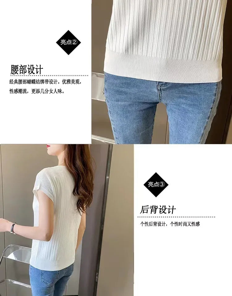 Blusas Mujer De Moda 2025Verano Short Sleeve Knitted Tops Sweater Women Pullovers Sweaters For Women Woman Sweaters Blusa