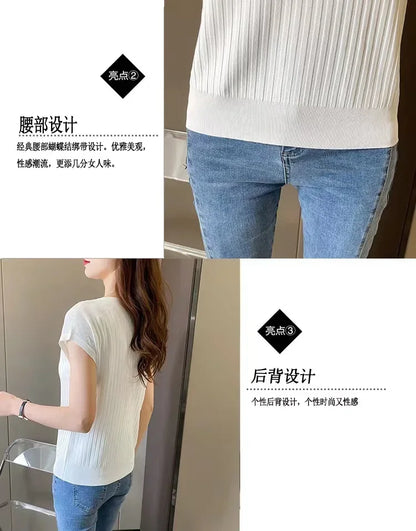 Blusas Mujer De Moda 2025Verano Short Sleeve Knitted Tops Sweater Women Pullovers Sweaters For Women Woman Sweaters Blusa