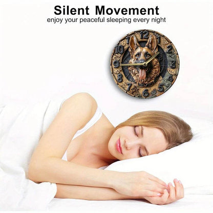 German Shepherd Silent Wall Clock - Montero Milan