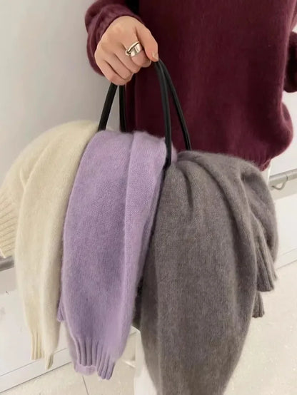 High-grade turtleneck 100 pure cashmere sweater women's autumn and winter thick sweater loose wool knit