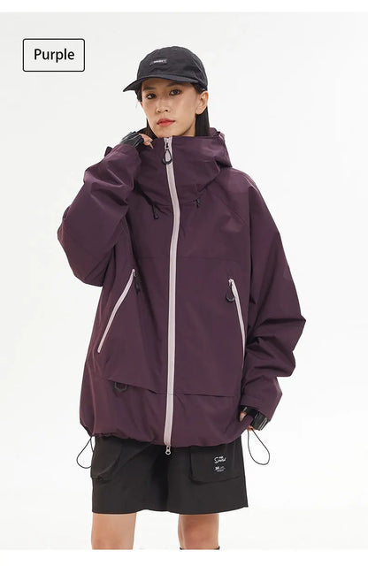 New Men Waterproof Hiking Jacket Women Windproof Sports Coat High Quality Hooded Jacket Outdoor Ride Climbing Running Jacket